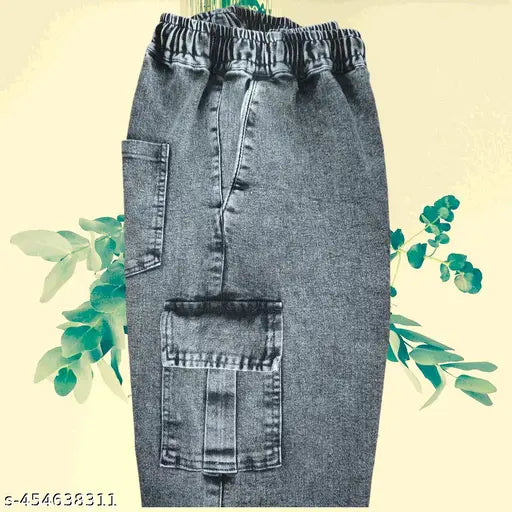 Black denim jogger pant, dyed/washed denim for men and boys, high-quality choice by NR Mart