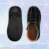 Textured synthetic leather sandals for kids, featuring buckle fastening - available in sizes from 6-9 months up to 5-5.5 years