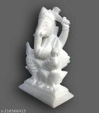 White marble Ganesh idol, 5" height, spreading spiritual positivity & happiness