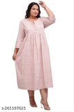Pink rayon three-quarter sleeve gown, printed combo, XS-6XL. Stunning new pink dress for various occasions, India origin