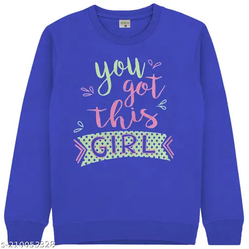 Cotton blend printed net girls sweater, long sleeves, casual and winter wear. Size: 2-3 years