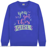 Cotton blend printed net girls sweater, long sleeves, casual and winter wear. Size: 2-3 years