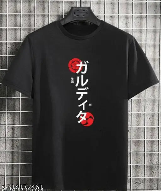 Men's soft cotton printed half sleeve t-shirt, durable & high-quality, discretion man design, India origin