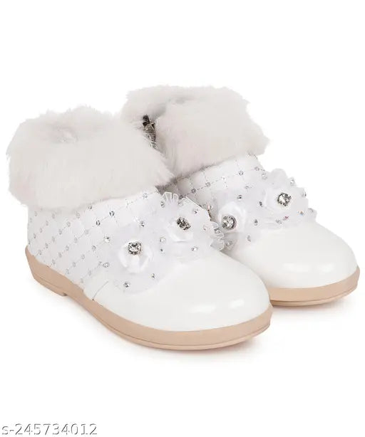 Patent leather girls boots - Pink, warm lining, zip net, winter wear, kids footwear