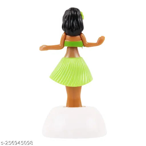 Plastic dancing doll for car dashboard, office, study table. Features: solar-powered flower, bobblehead dolls, Japanese lucky cat figurines, Funko Pop! vinyl figures, hula girl. Made in India