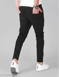 Black denim men's jeans - solid pattern, trendy stylish fit, premium quality, durable denim fabric