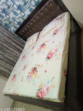 Cream Glace Cotton floral-printed superfine Superking double bedsheet set with 2 pillow covers, ideal for summer gifting occasions