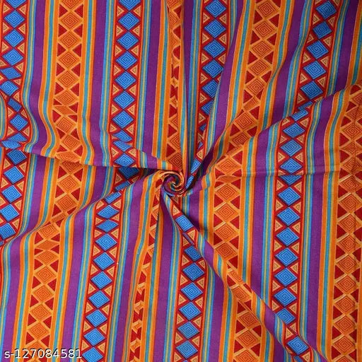 Red striped 100% cotton Jaipuri single bedsheet with pillow cover, ideal for summer by UniqChoice