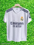 Bellingham 5 Real Madrid 2023-24 home white jersey for kids, polyester with printed design, short sleeves