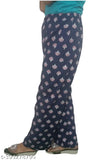 Printed rayon floral plazo trouser bottom wear, comfortable elastic waist with drawstring, multiple sizes available