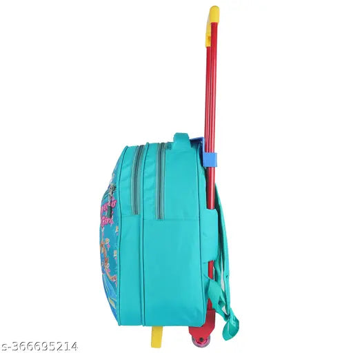 Cgreen polyester net school trolley bag, 16 inches, 30L waterproof, pink. Durable Indian Riders backpack for kids ages 2-8 featuring adjustable straps and multiple compartments