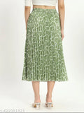 Digital Printed Crepe Skirt, women's western wear flared skirt with pleats, abstract pattern design for stylish new looks. (Size 26/28/30/32/34/36/38)