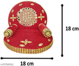 Multicolor Brass Krishna Idol Statue Set: ARISERS Pagadi, Basuri, Singhasan, Baby Laddu Gopal - Traditional decor for puja/pooja