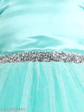 Rama green embellished net dress, knee-length party wear for kids aged 1-3 years
