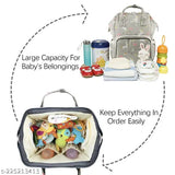 Grey unicon print diaper bag, spacious waterproof backpack for mothers with multiple pockets to organize baby essentials
