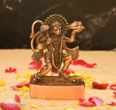 Copper Hanuman ji idol, 11cm tall Indian religious artifact on display