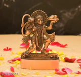 Copper Hanuman ji idol, 11cm tall Indian religious artifact on display