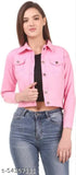 Trending pink cropped jacket, XS-XL, India-made, stylish side pocket