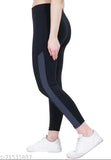 Stretchable striped sports track pants for women (pack of 2), breathable Lycra jeggings for yoga and gym workouts, free size 28-34 inches