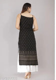 Rayon striped sleeveless kurta for women (XS-XXXL), straight printed design from India
