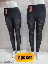 Embellished net modal jeggings, multistore black girl/women jegging pair. Ultra soft fabric, comfortable fit for casual occasions. Sizes: 28, 30, 32, 34, Free Size (India origin)