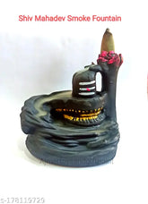 Poly resin Shivling, Indian incense fountain with smoke effect, best for home office decor and pooja