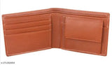 FancyTrendy canvas & leather men's wallet, solid pattern, 4 compartments, free size (10cm x 12cm), artisanal Indian product