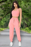 Solid stretchable fleece jumpsuit for college girls and women - regular fit with cargo pockets and drawstring pants, ideal for summer wear
