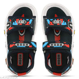 Dark blue, embellished net indoor-outdoor shoes for boys aged 15 years. Durable rubber sole and Velcro fastening