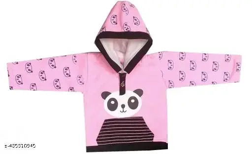 Winter wool hoodies for baby boys & girls, printed net design, long sleeves, warm and comfortable for the winter season