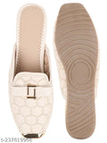Stylish synthetic leather ethnic flat bellies sandals for women and girls, perfect for casual or evening wear