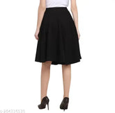 Stylish Lyocell knee-length self-design skirt for women, versatile and comfortable for various occasions