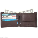 Brown genuine leather wallet and pen combo, RFID protected for men's accessories. Top grain quality, hand-stitched design with 2 compartments. Natural variation in color due to pure leather material. Made in India