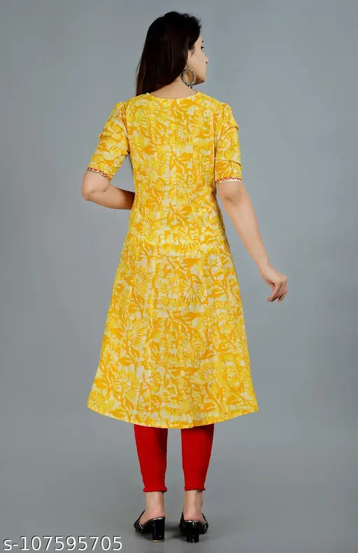 Cotton short-sleeved printed combo Alisha Drishya kurti from India