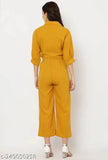 Trendy cotton three-quarter sleeve jumpsuit for women, solid net pattern in S, M, and L sizes (India)
