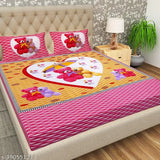 100% cotton cartoon-printed double bedsheet combo with Jaipuri trend, ideal for summer. Ethnic motifs on bedsheets and matching pillow covers." (125 characters)