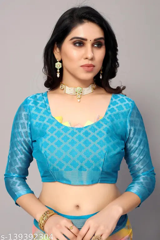 Striped printed chiffon saree with blouse piece by Winza Designer, suitable for weddings and parties