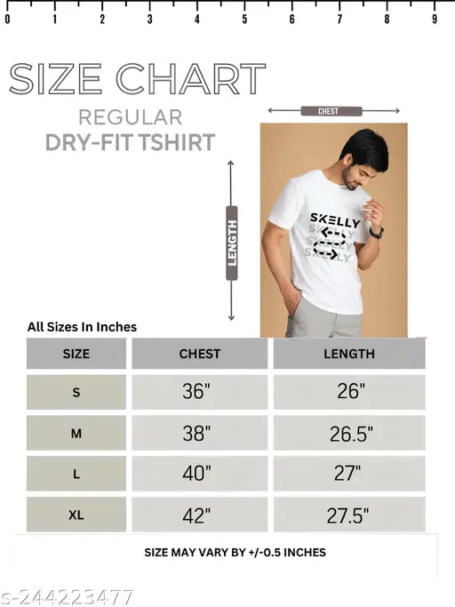 Printed polyblend 180gsm linen quality SKELLY-MEN shirt, white with removable print for daily wear casual wear
