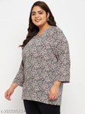 Vinaan Plus Size Women's Rayon Printed VNeck Top - Comfortable, breathable, and vibrant, perfect for casual wear in XL, XXL, 3XL, 4XL sizes