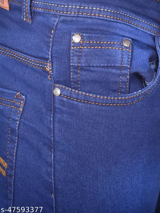 Denim dyed/washed men's jeans, crafted from cotton for comfort and style. Mid-rise L,Zard jeans with regular fit, available in sizes 28, 30, 32, 34, 36 (28in/42in/28in, 30in/42in/30in, 32in/42in/32in, 34in/42in/34in, 36in/42in/36in). Made in India