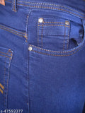 Denim dyed/washed men's jeans, crafted from cotton for comfort and style. Mid-rise L,Zard jeans with regular fit, available in sizes 28, 30, 32, 34, 36 (28in/42in/28in, 30in/42in/30in, 32in/42in/32in, 34in/42in/34in, 36in/42in/36in). Made in India