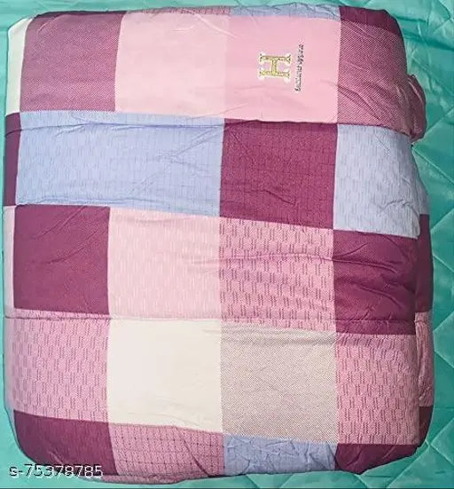 Soft cotton double bed comforter quilt, all-weather luxury with royal design, imported fabric and piping detail