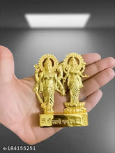 Metal Laxmi Narayan idol, Indian handcrafted god statue