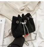 Stone canvas sling bag, solid net pattern, free size, India origin