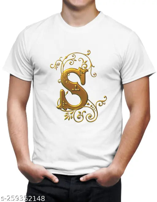 Polyester short sleeve 'letter print' t-shirt, modern fashion apparel from India