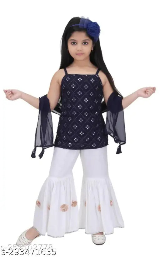 Taffeta silk and net lenga choli for kids, embellished with various sizes from 6-9 months to 7-8 years, Indian children's party wear