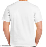 White cotton blend round neck T-shirt for men, "World's Best Dad" quote printed, ideal for summer and daily wear