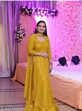 Embellished georgette palazzo dupatta for women, long-sleeved top from India (XL: 42in bust, 56in length; XXL: 44in bust, 56in length)