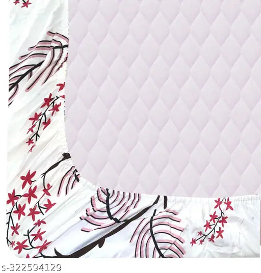 Trending botanical print glace cotton superfine fitted king bedsheet with 2 jumbo pillow covers (up to 8 inches mattress), ideal for summer use