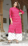 Women's rayon printed designer A-line kurti, three-quarter sleeves, office wear and party wear, Indian craftsmanship in vibrant prints